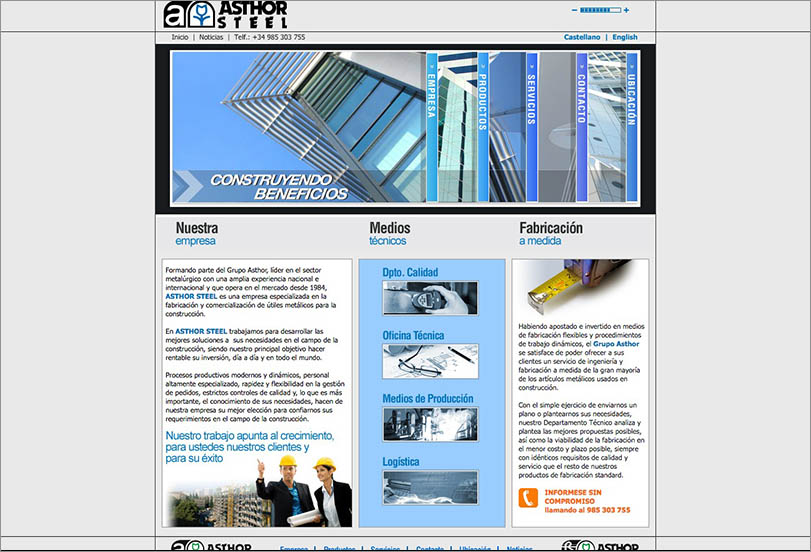 Asthor Steel · Página web corporativa