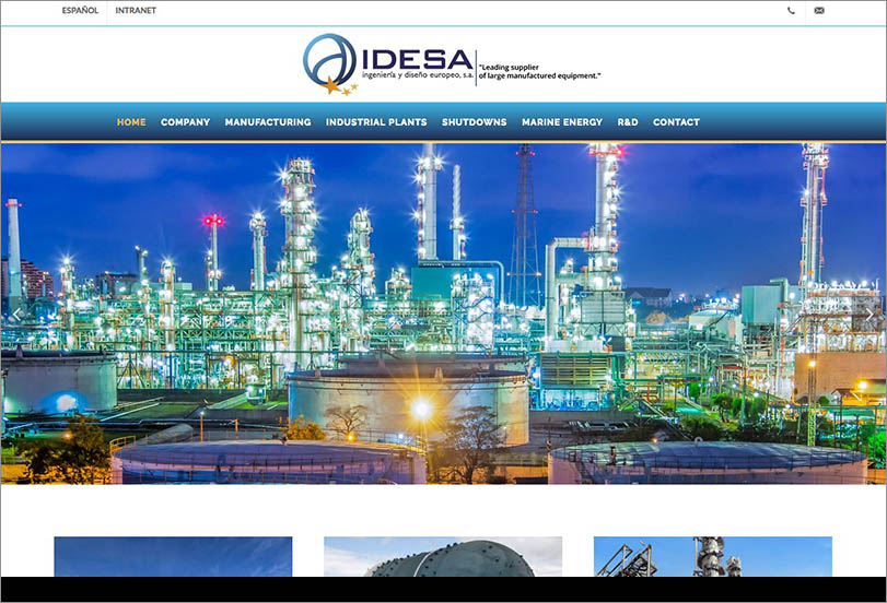 Idesa · Diseño de página web corporativa