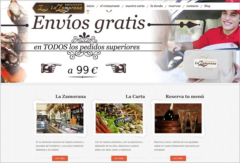 Restaurante La Zamorana · Diseño de página web corporativa